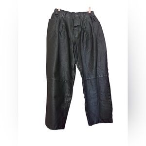 Free People Black Faux Leather Barrel Pants Women Small